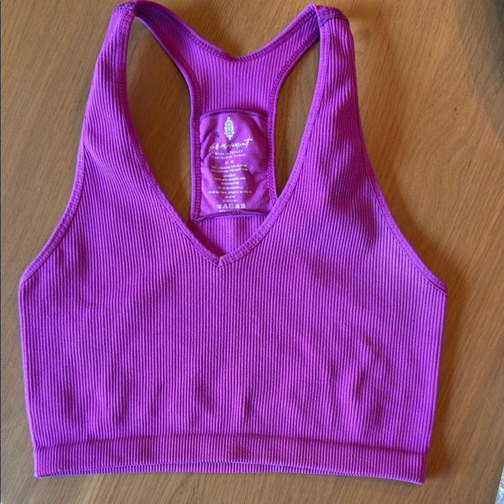 Free People Pink Racerback Free throw crop tank